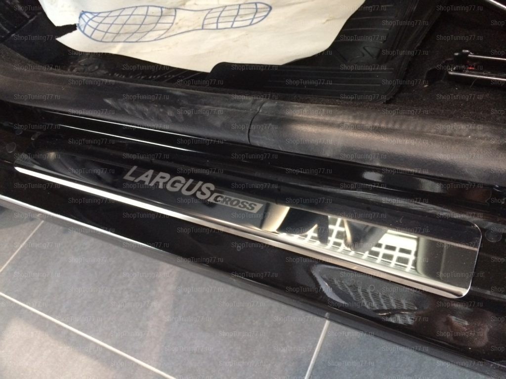 Накладки на пороги Lada Largus Cross 2016- (нерж.сталь) компл. 2шт.