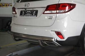 Защита заднего бампера Hyundai Grand Santa Fe (2017-)