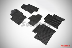 Резиновые коврики сетка для Nissan Navara III (комплектация LUX c АКПП)