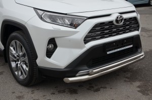 Toyota RAV4 2019 Защита переднего бампера двойная 60/42мм