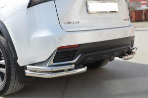 Защита заднего бампера угловая двойная Lexus NX200/NX300 2017 -