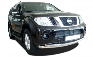 Защита переднего бампера двойная Nissan Pathfinder 2010-2013 