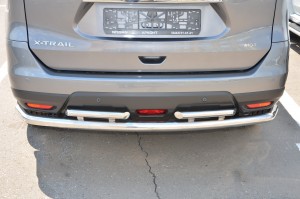 Защита заднего бампера Nissan X-trail  двойная Nissan X-Trail (2015-)
