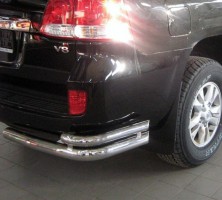 Защита заднего бампера «Уголки-2» 76/42 мм Toyota Land Cruiser 200 (2012-)